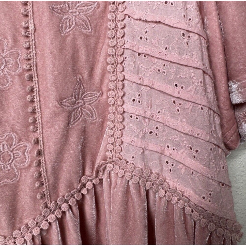 POL Velvet Babydoll Eyelet Top Oversized Small - Picture 3 of 11
